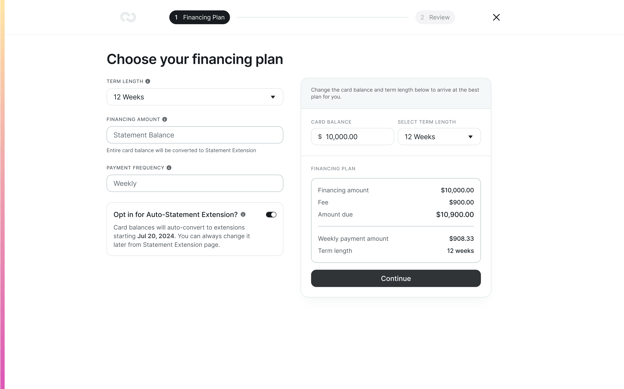 SE - Financing Plan Calculator