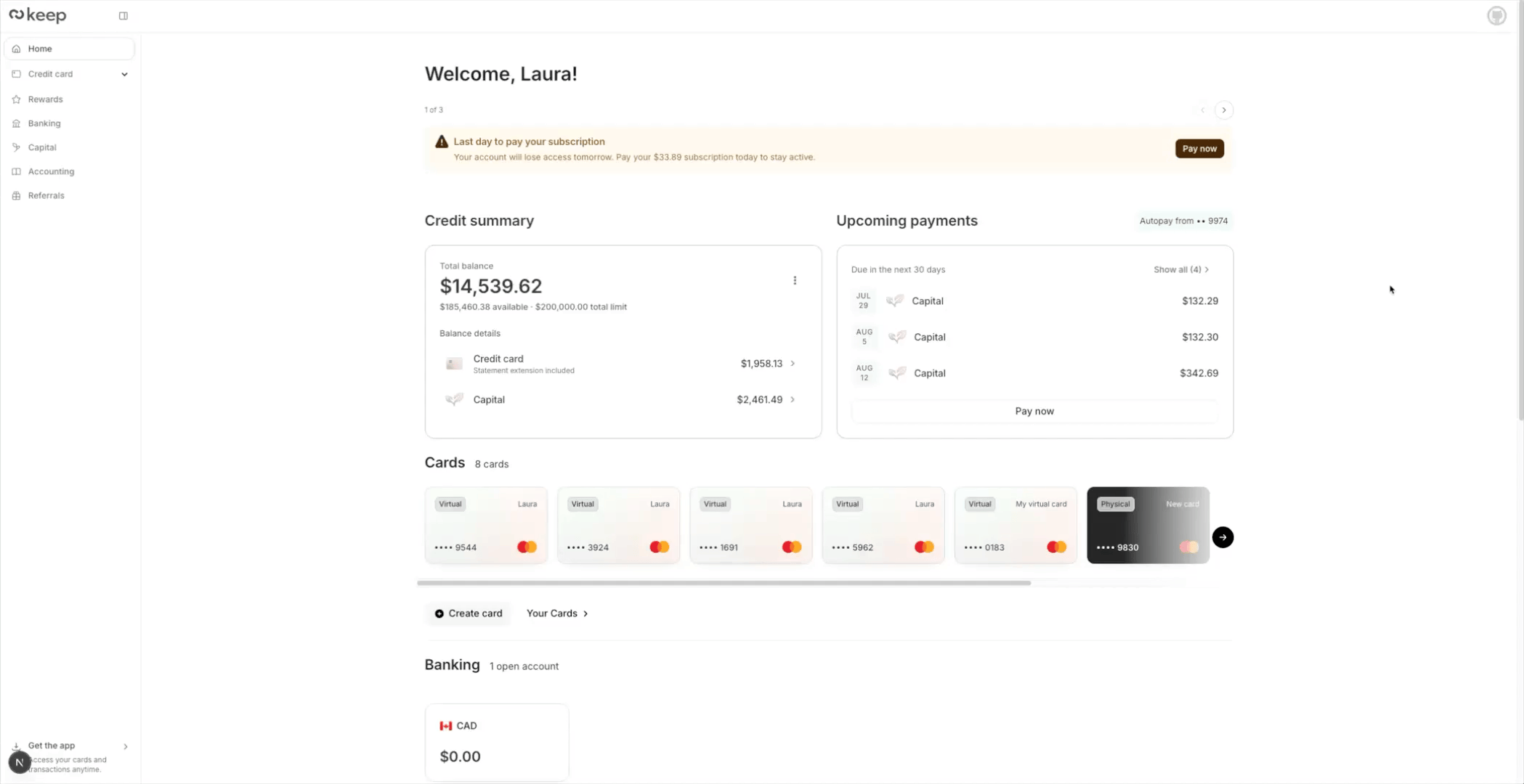 Subscription in app payment